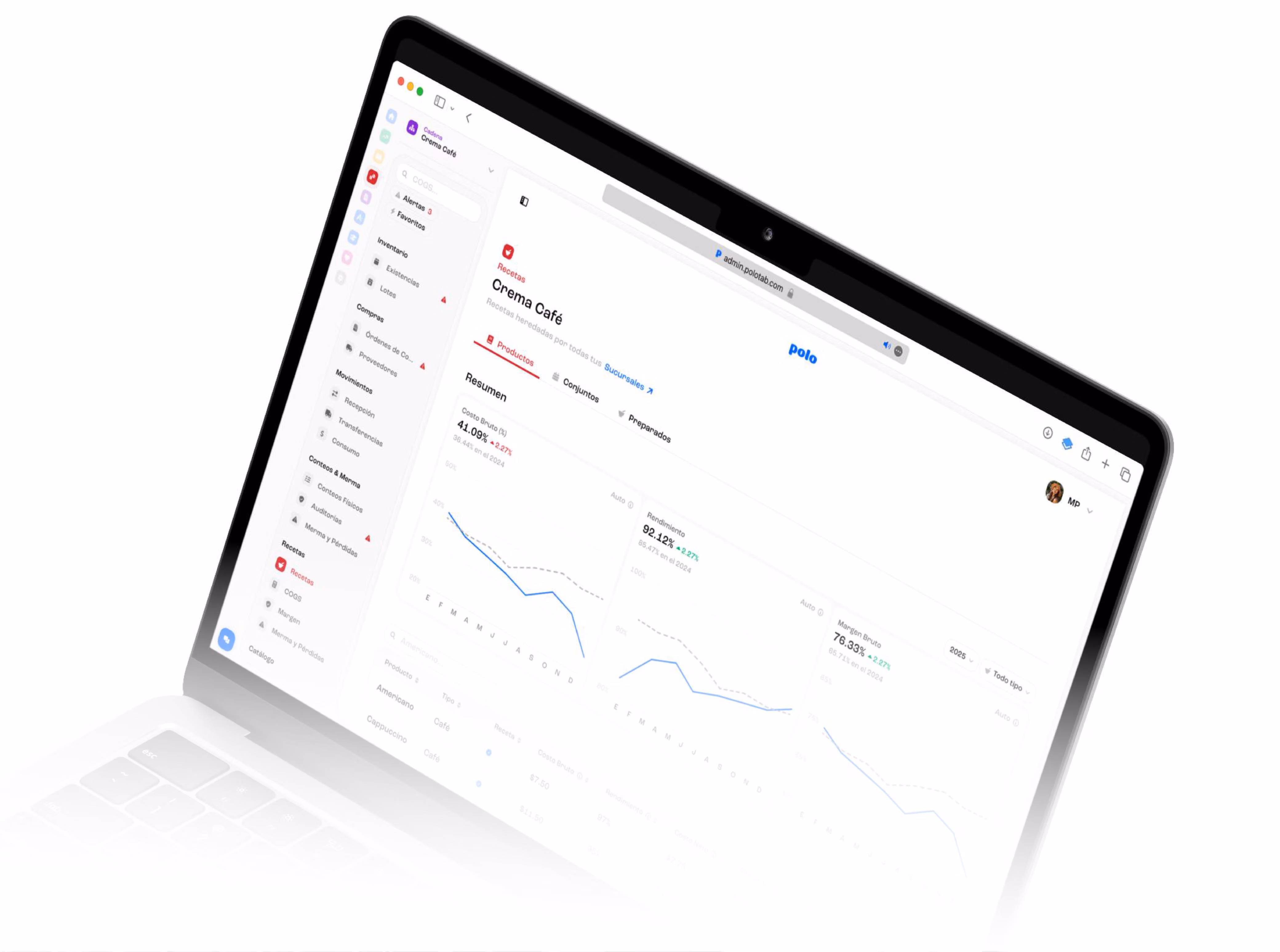 Sistema de control de inventarios PoloTab para restaurantes - Gestión en tiempo real de stock